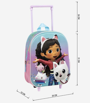 RANDBUCĂ DE COPIL 3D CU ROȚI GABBY'S DOLLHOUSE Cerda