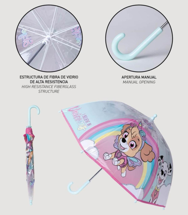 UMBRELĂ PENTRU COPII MECANICĂ POE PAW PATROL SKYE Cerda