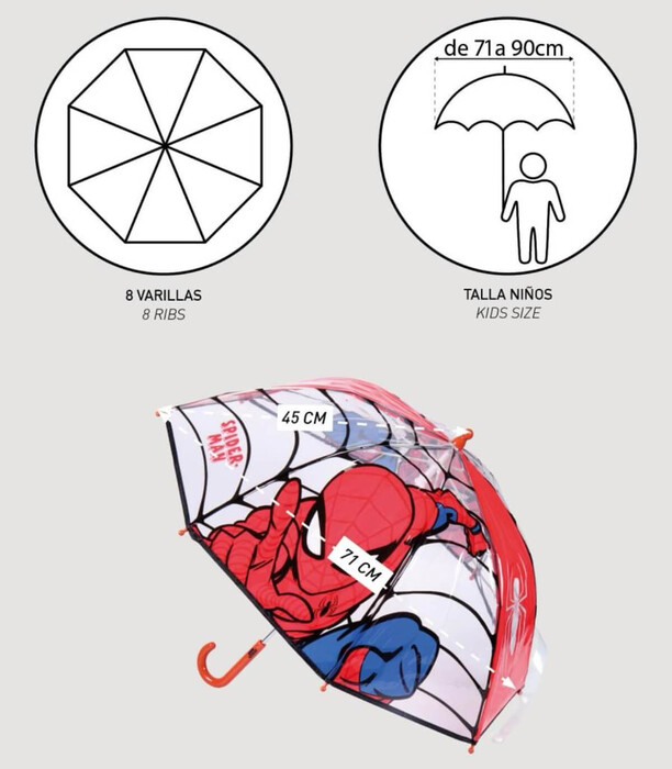 UMBRELĂ PENTRU COPII MECANICĂ POE SPIDER-MAN Cerda