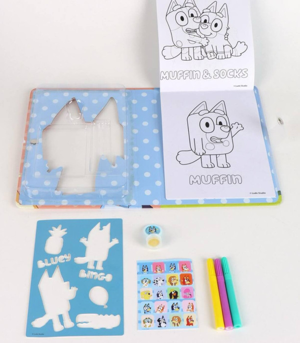 CARTE DE COLORAT CU FORMULE ȘI ACCESORII BLUEY Cerda