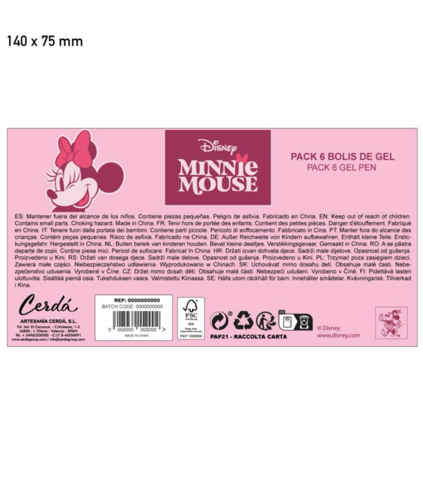 6 bucăți de geluri de scris în etui din silicon MINNIE Cerda