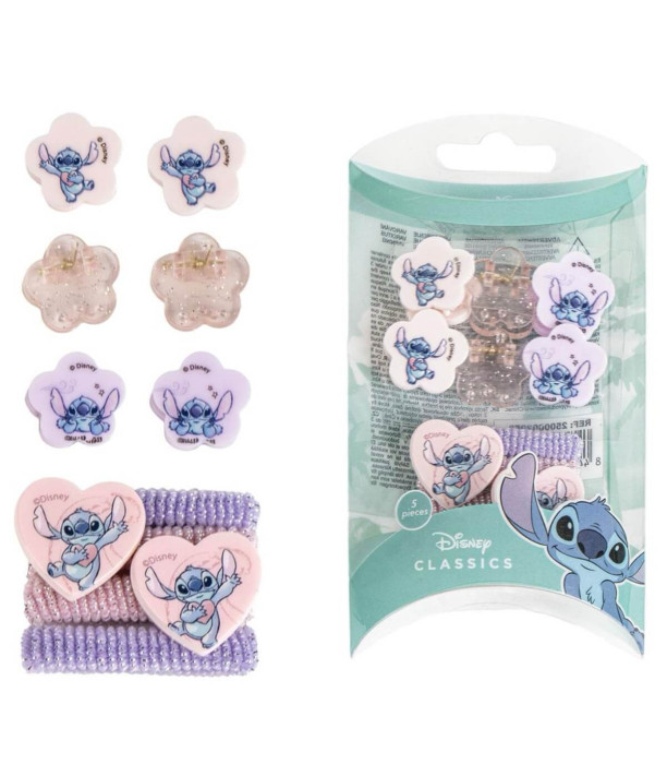 CLIPSURI ȘI AGRAFE PENTRU PĂR ÎN BLISTER 10 BUCĂȚI STITCH Cerda