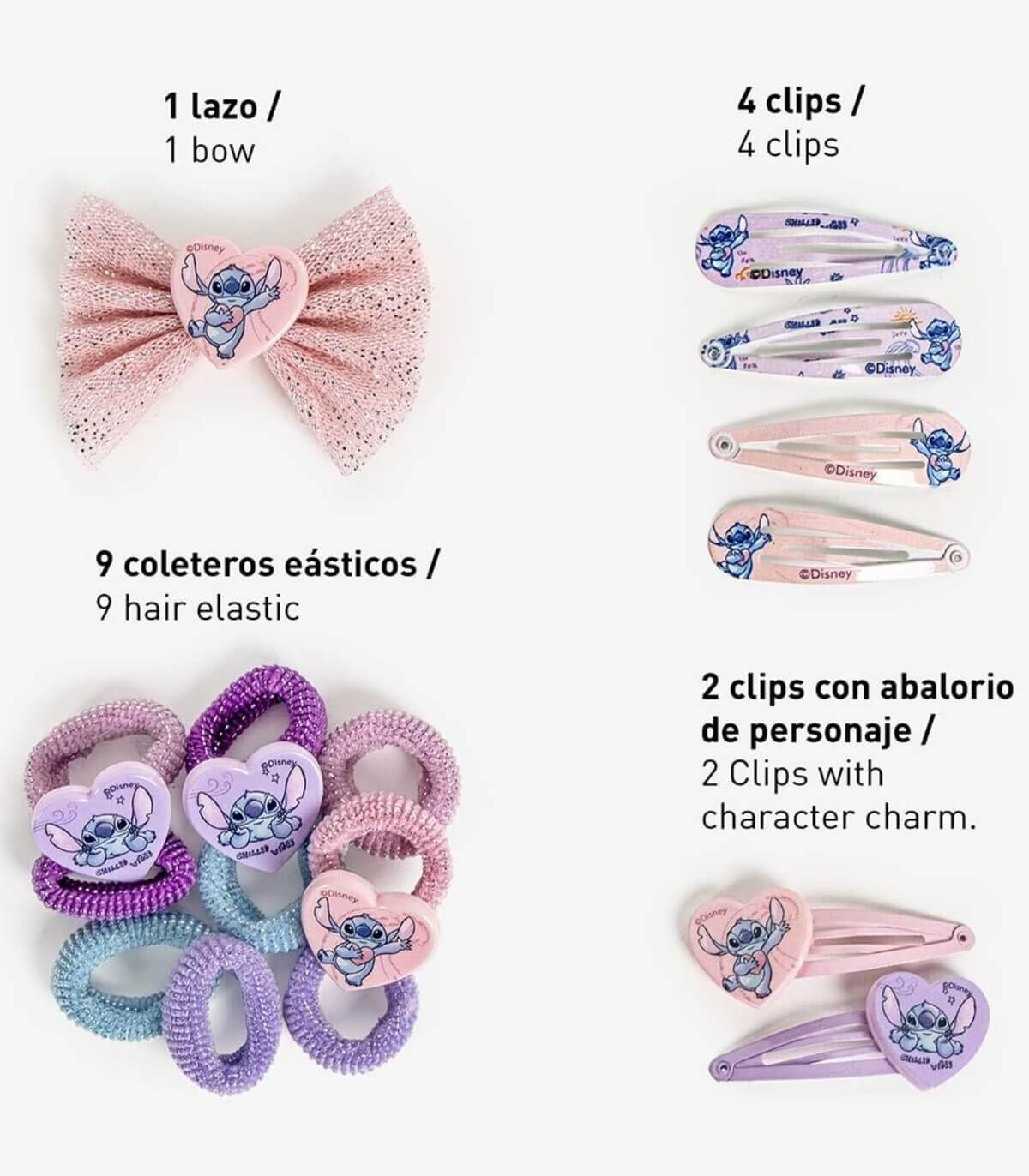 SET DE ACCESORII PENTRU PĂR ÎN RANITA STITCH Cerda