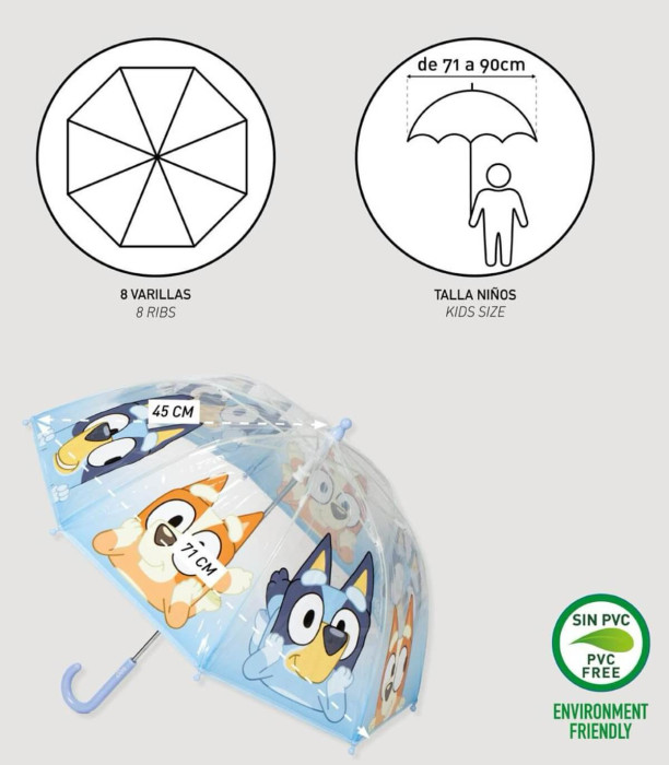 UMBRELĂ PENTRU COPII MECANICĂ POE BLUEY Cerda