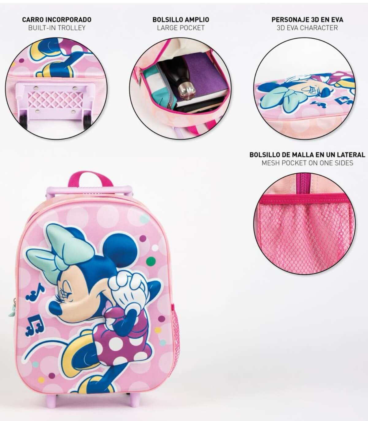 RANDBUCĂ PENTRU COPII 3D CU ROȚI MINNIE MOUSE Cerda
