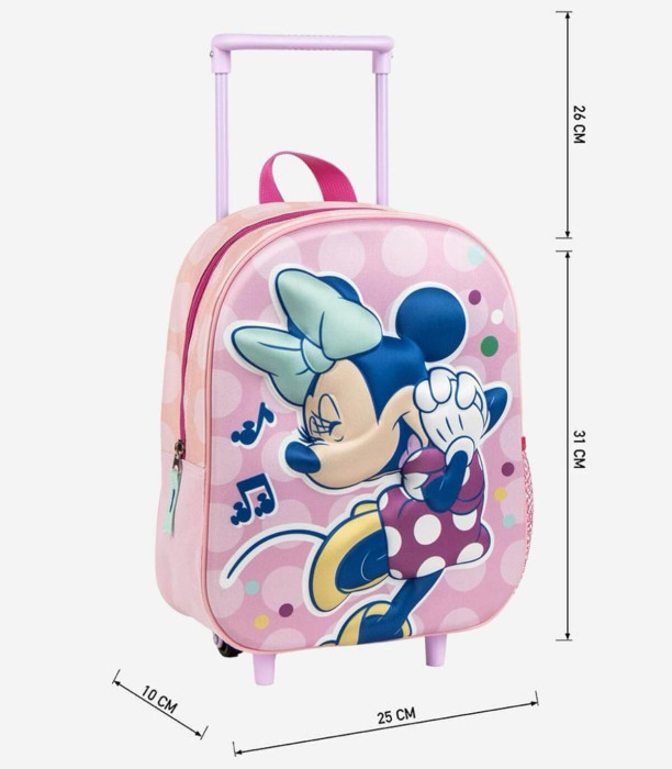 3D CHILDREN'S BACKPACK WITH WHEELS MINNIE MOUSE Cerda