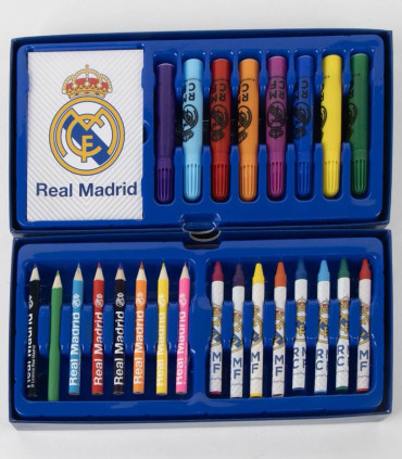TRIESTE CUFĂR CU CREIOANE, MARKERE ȘI PICTURI REAL MADRID Cerda