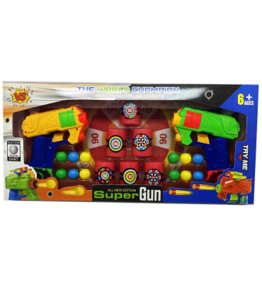 CHILDREN'S SET WITH 2 GUNS, BALLS, AND CANS Armtoys