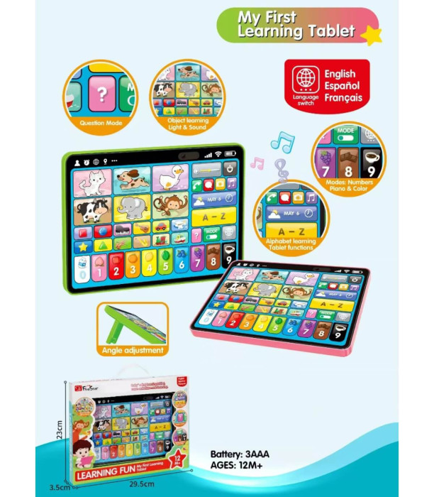 TABLETA EDUCAȚIONALĂ PENTRU BEBELUȘI ÎN 3 LIMBI Armtoys