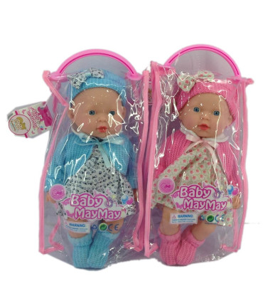 PUERCA BEBE MAYMAY CU ÎMBRĂCĂMINTE DE IARNĂ + 6 SUNETE ÎN GEANTĂ Armtoys