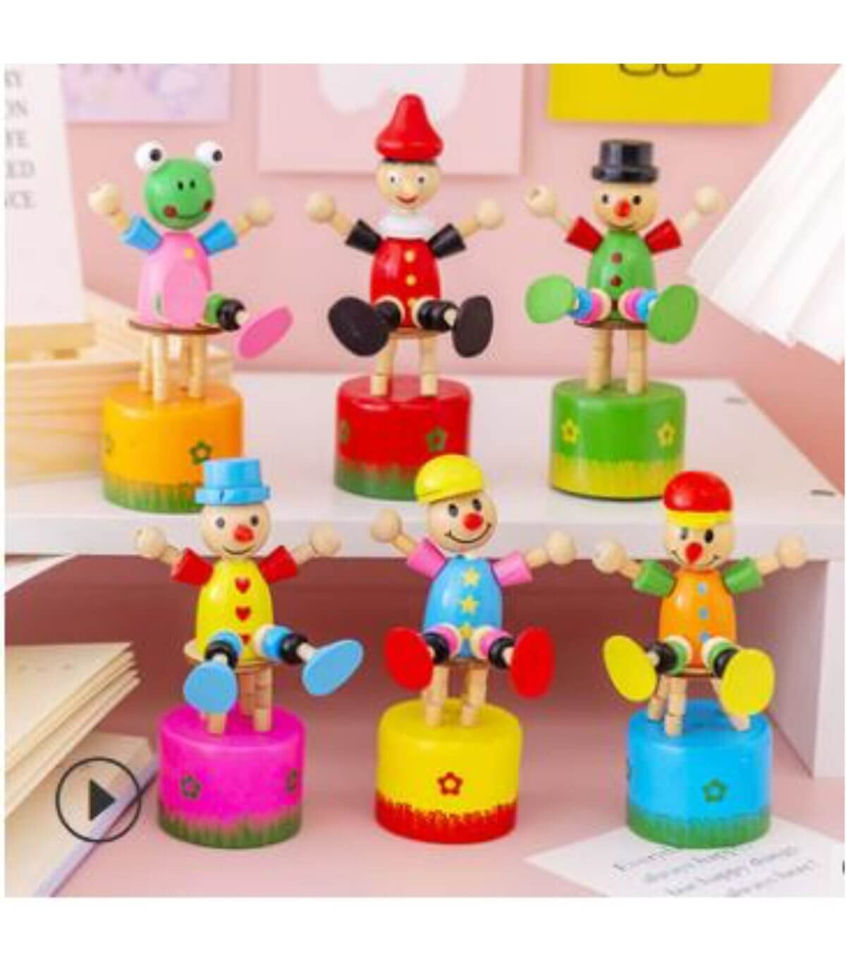 CLOWN DIN LEMN DANSAȚOR 6 TIPURI Armtoys