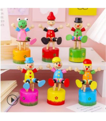 WOODEN DANCING CLOWN 6 TYPES Armtoys