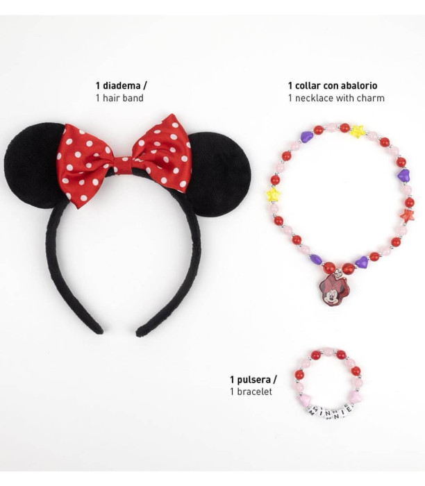 DIADEMA PENTRU COPII CU COLIER ȘI BRĂȚARĂ MINNIE MOUSE Cerda
