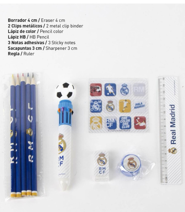 CARTE DE DESEN + ACCESORII SCOLARE ÎN ETUI REAL MADRID Cerda