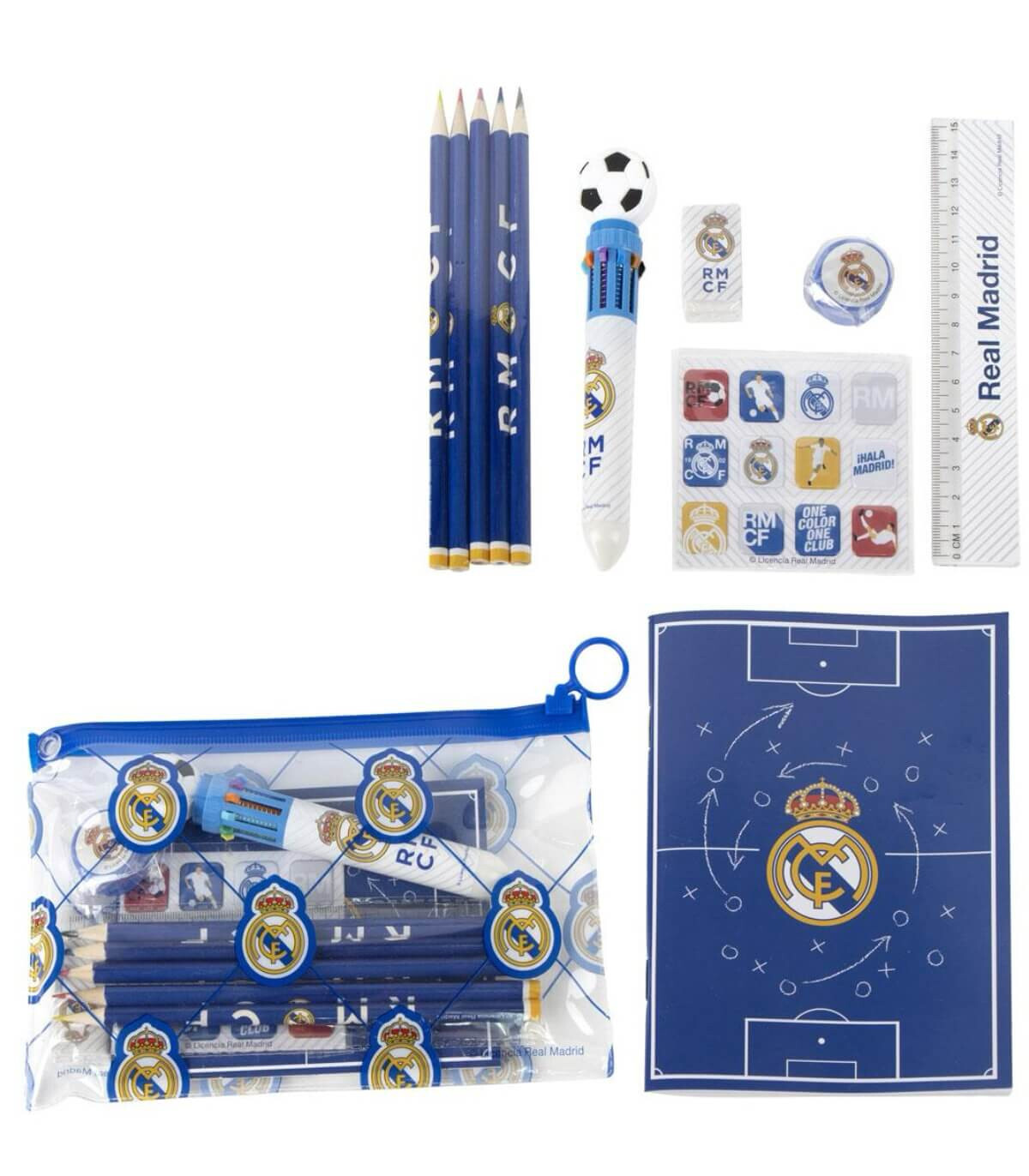 CARTE DE DESEN + ACCESORII SCOLARE ÎN ETUI REAL MADRID Cerda
