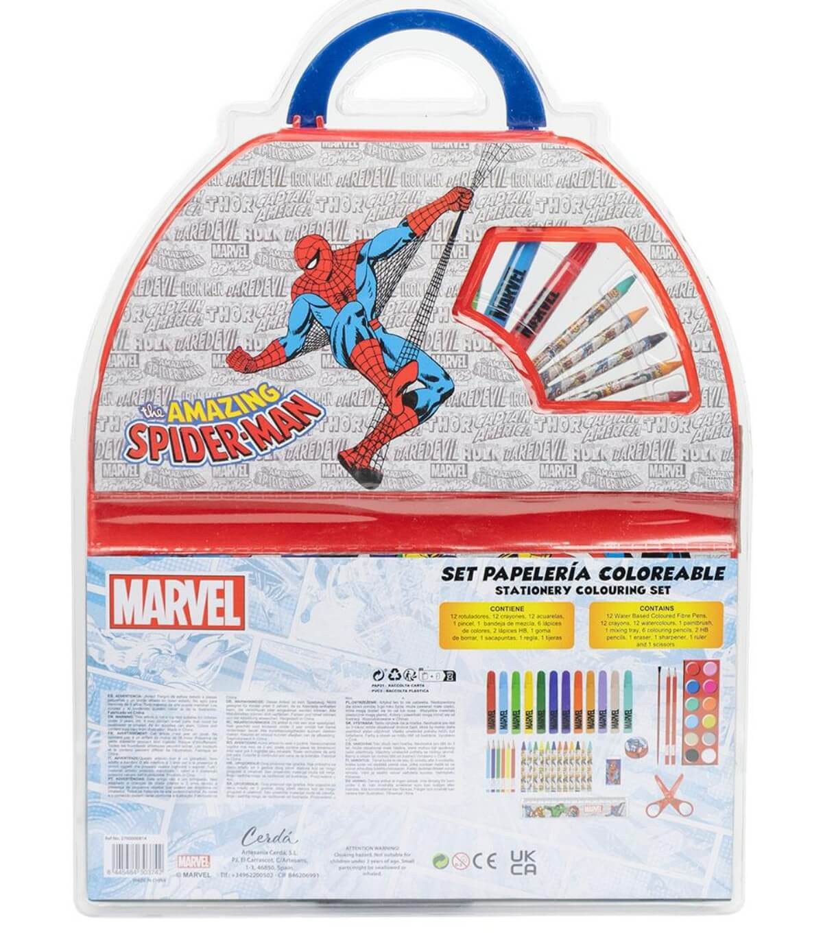 SET DE PICTURĂ PENTRU ELEVII 50 DE PIESE MARVEL ROȘU Cerda