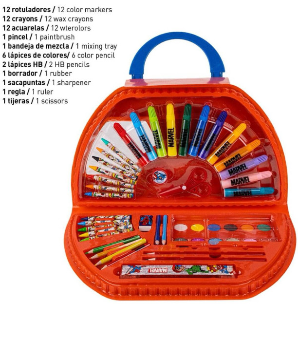 STUDENT DRAWING SET 50 PIECES MARVEL RED Cerda