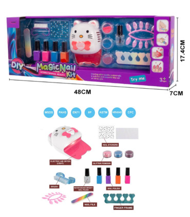 SET PENTRU MANICHIUR CU LAMPĂ PENTRU COPII CATE Armtoys
