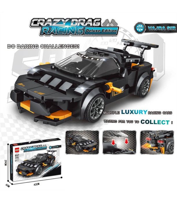 CONSTRUCTOR MAȘINĂ SPORT NEAGRĂ 359 PIESE Armtoys