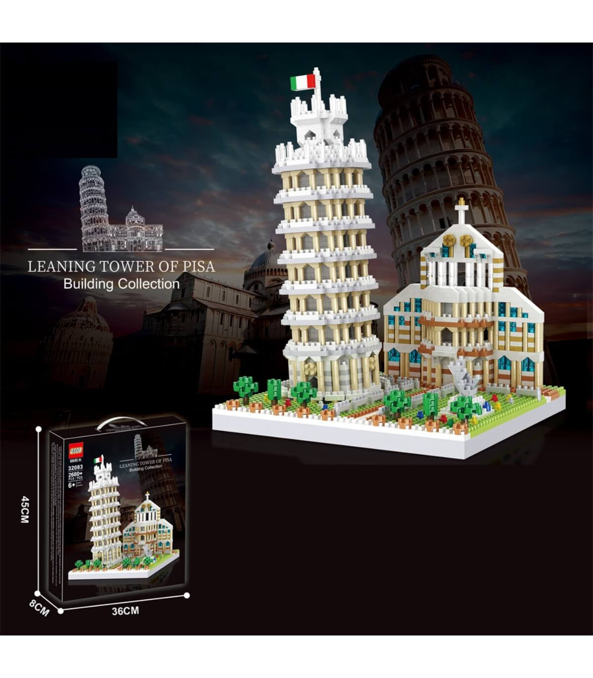 CONSTRUCTORUL TURNULUI ÎNCLINAT DIN PISA 2680 PĂRȚI Armtoys