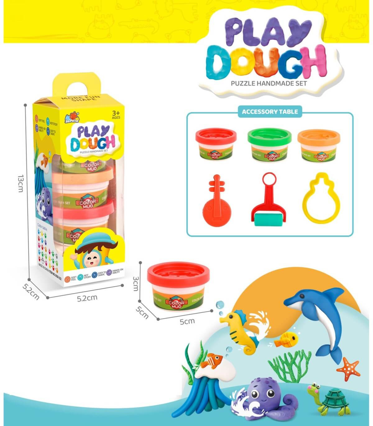 PLASTILINĂ 3 BUC. CU FORMULE ÎN CUTIE Armtoys