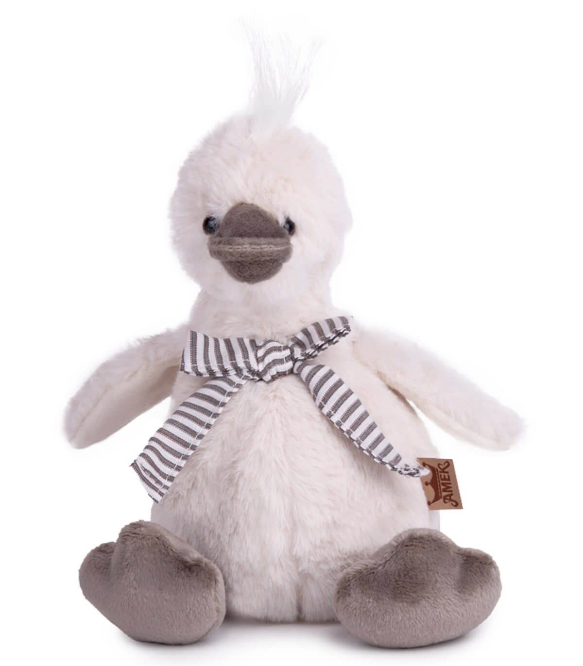 RÂNDUNICA DIN PLUȘ ALBĂ/GREY 30 CM Amek toys