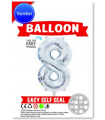 BALON DIN FOLIE CIFRA 0-9 ARGINTII/ORO 65 CM
