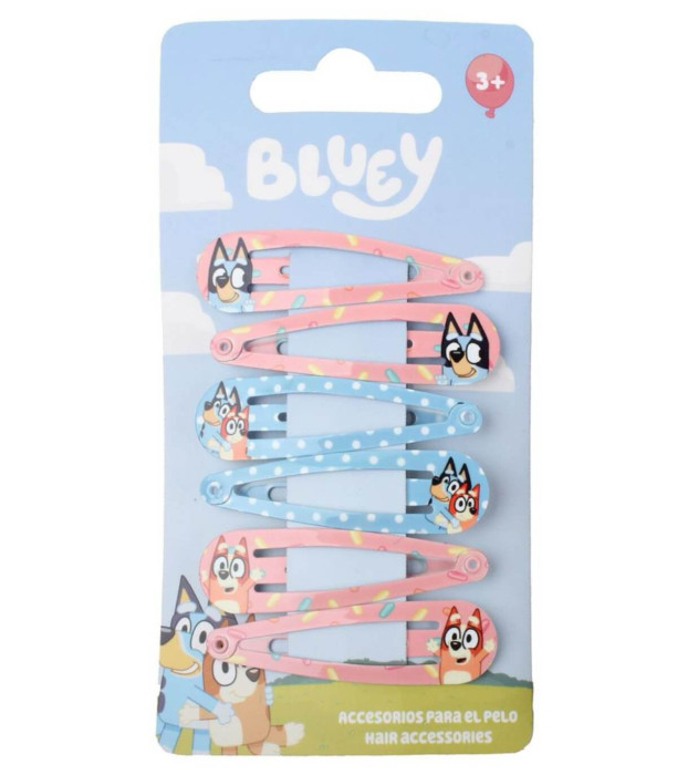 BLUEY HAIR CLIPS 6 PCS. ON CARD Cerda