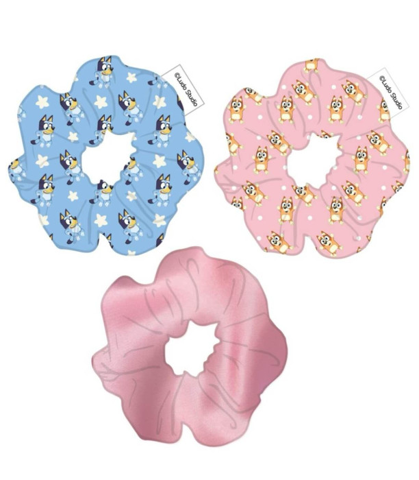 3 bucăți elastic de păr pe carton BLUEY Cerda