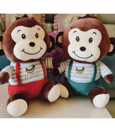 MAIMUȚĂ DIN PLUȘ CU SALOPETĂ 30 CM 2 CULORI Armtoys