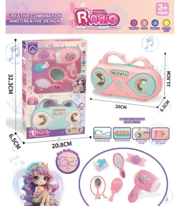 SET DE FRIZIERIE PENTRU COPII CU CASSETOFON Armtoys