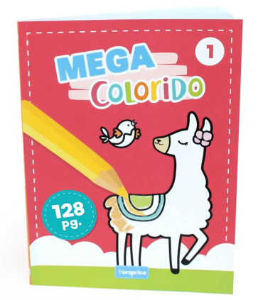 COLORING BOOK 128 PAGES MEGA COLORFUL 4 TYPES Europrice