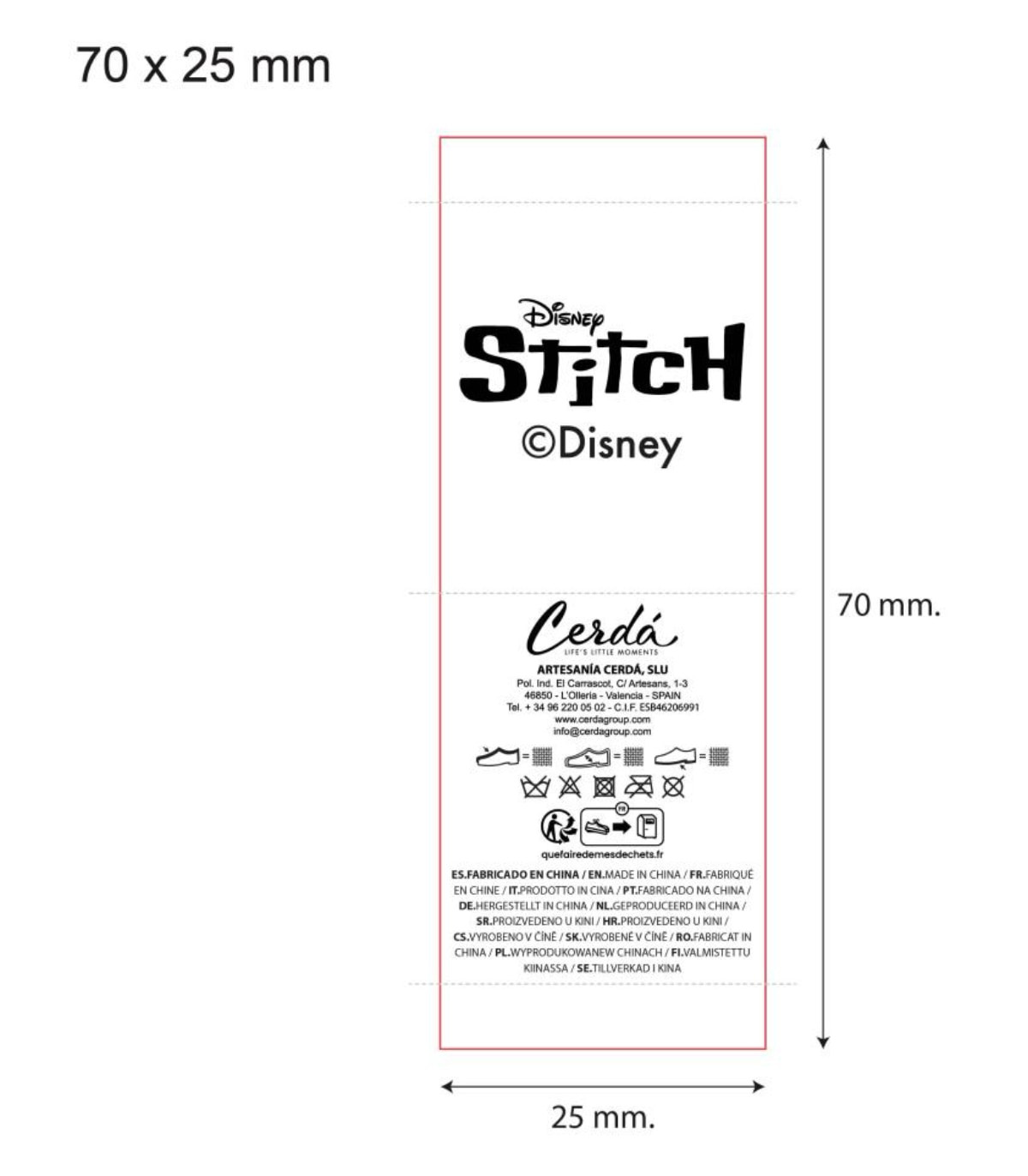 CIUCIU DE CASĂ PENTRU COPII CU BRODERIE STITCH 30-37 SERIE Cerda