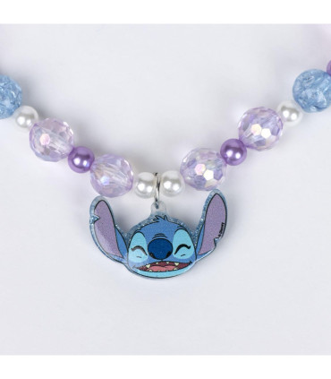 HEADBAND WITH EARS, BRACELET AND STITCH NECKLACE BLUE Cerda