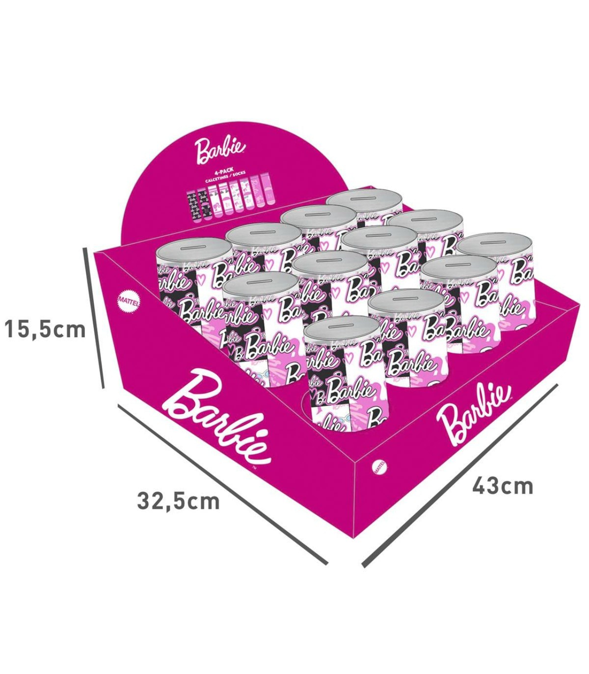 ȘOSETE PENTRU COPII 4 PERECHI ÎN BORCAN 27-38 BARBIE Cerda