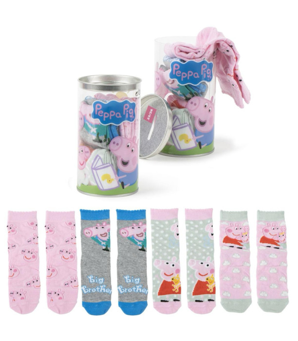 CHILDREN'S SOCKS 4 PAIRS IN A JAR 23-30 PEPPA PIG Cerda