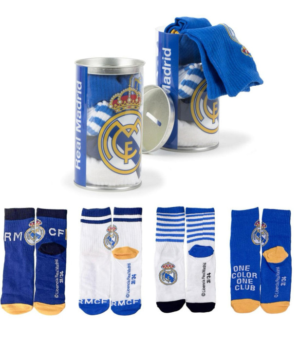CHILDREN'S SOCKS 4 PAIRS IN A JAR 27-38 REAL MADRID Cerda