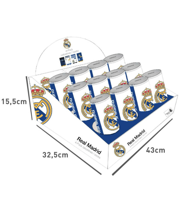 CHILDREN'S SOCKS 4 PAIRS IN A JAR 27-38 REAL MADRID Cerda