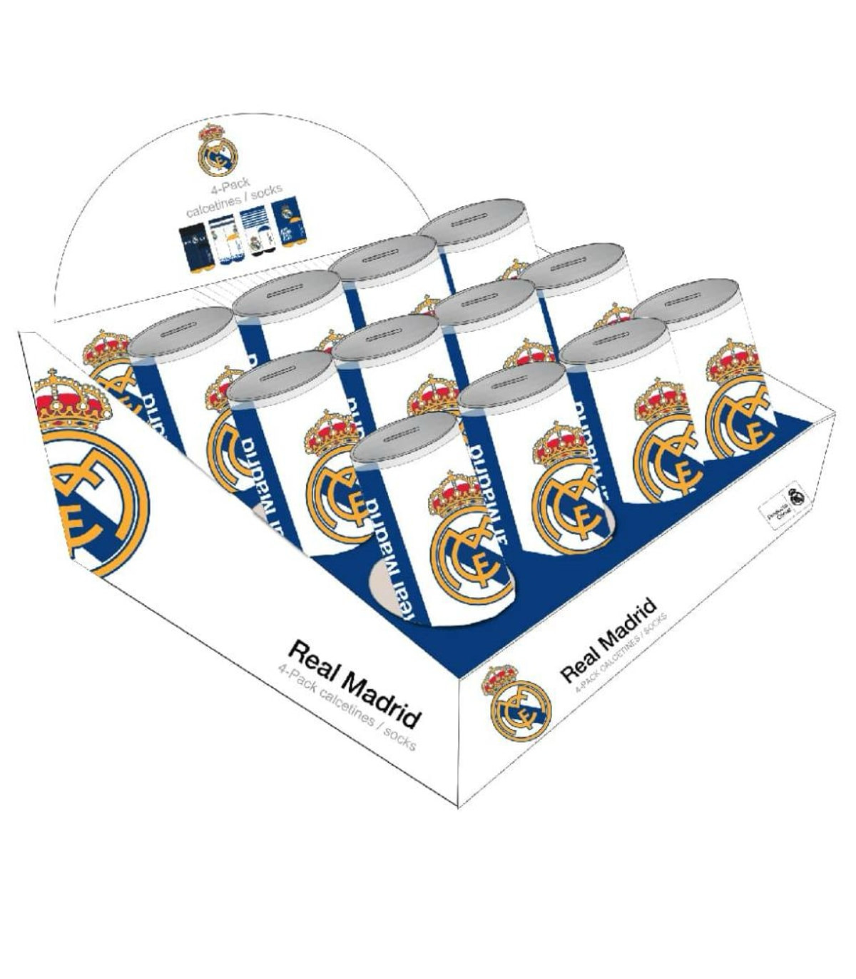 CHILDREN'S SOCKS 4 PAIRS IN A JAR 27-38 REAL MADRID Cerda